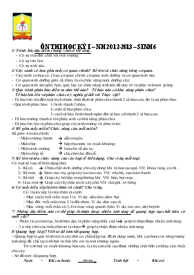 Ôn thi học kỳ I  năm học 2012-2013  sinh 6